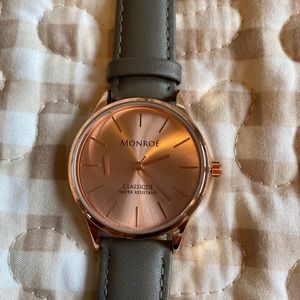 NWT Monroe Classic Women’s Watch- rose gold & gray